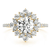 Regal Fashion Ring Round Diamond Engagement Ring in 10K/14K gold and platinum with certified lab-grown or natural diamonds