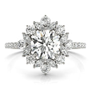 Regal Fashion Ring Round Diamond Engagement Ring in 10K/14K gold and platinum with certified lab-grown or natural diamonds