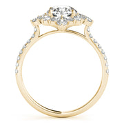 Regal Fashion Ring Round Diamond Engagement Ring in 10K/14K gold and platinum with certified lab-grown or natural diamonds