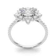 Regal Fashion Ring Round Diamond Engagement Ring in 10K/14K gold and platinum with certified lab-grown or natural diamonds