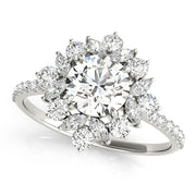 Regal Fashion Ring Round Diamond Engagement Ring in 10K/14K gold and platinum with certified lab-grown or natural diamonds