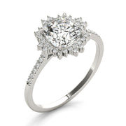 Eternal Center Cushion Diamond Engagement Ring in 10K/14K gold and platinum with certified lab-grown or natural diamonds