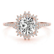 Eternal Center Cushion Diamond Engagement Ring in 10K/14K gold and platinum with certified lab-grown or natural diamonds