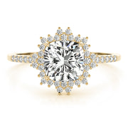 Eternal Center Cushion Diamond Engagement Ring in 10K/14K gold and platinum with certified lab-grown or natural diamonds