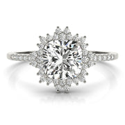 Eternal Center Cushion Diamond Engagement Ring in 10K/14K gold and platinum with certified lab-grown or natural diamonds