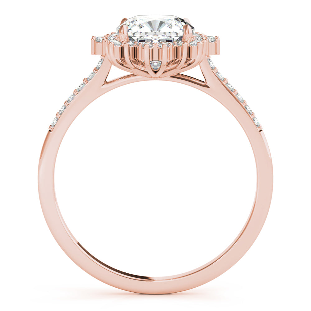 Eternal Center Cushion Diamond Engagement Ring in 10K/14K gold and platinum with certified lab-grown or natural diamonds