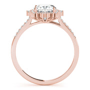 Eternal Center Cushion Diamond Engagement Ring in 10K/14K gold and platinum with certified lab-grown or natural diamonds