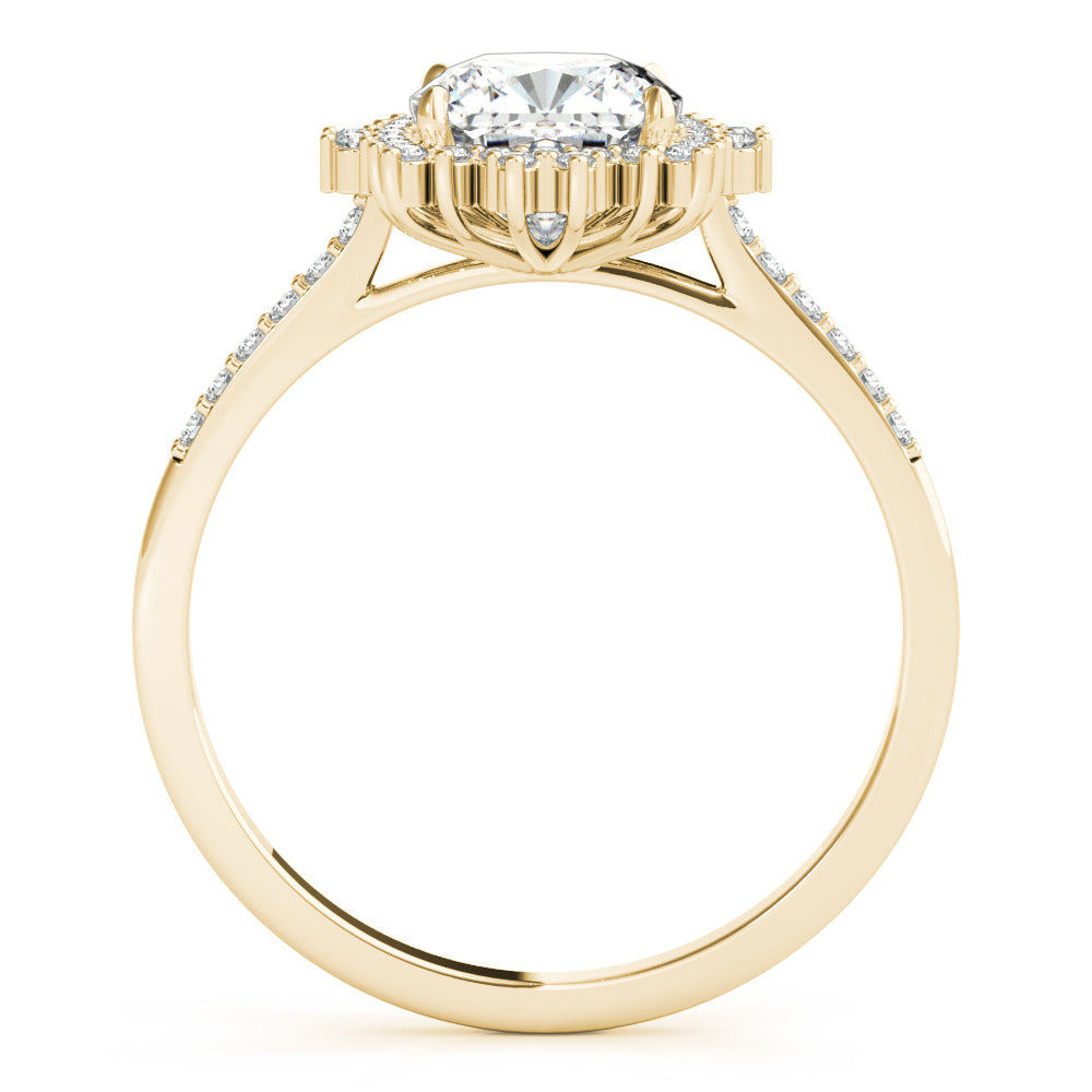 Eternal Center Cushion Diamond Engagement Ring in 10K/14K gold and platinum with certified lab-grown or natural diamonds