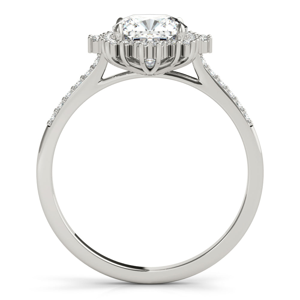 Eternal Center Cushion Diamond Engagement Ring in 10K/14K gold and platinum with certified lab-grown or natural diamonds