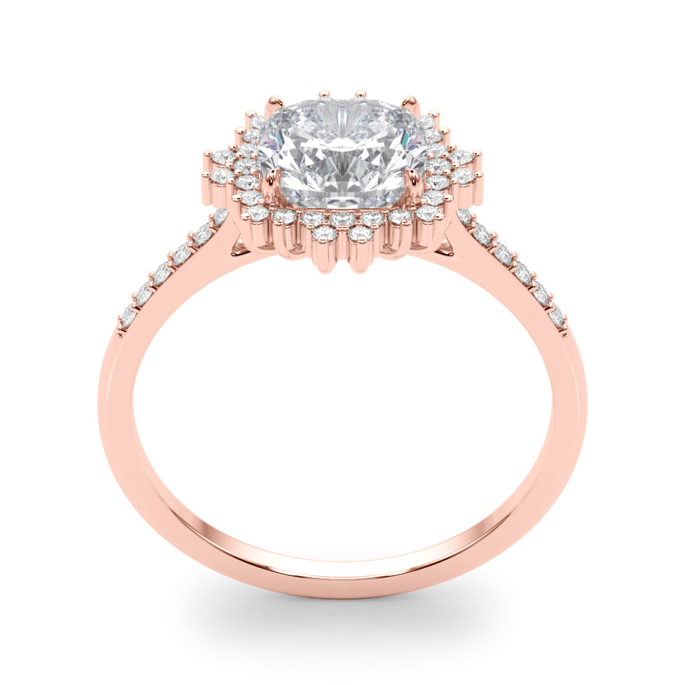 Eternal Center Cushion Diamond Engagement Ring in 10K/14K gold and platinum with certified lab-grown or natural diamonds
