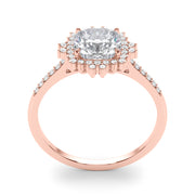 Eternal Center Cushion Diamond Engagement Ring in 10K/14K gold and platinum with certified lab-grown or natural diamonds