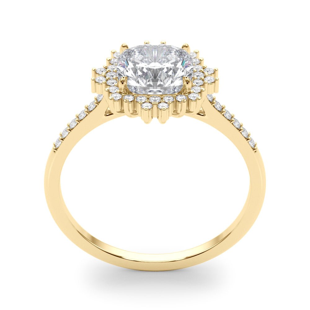 Eternal Center Cushion Diamond Engagement Ring in 10K/14K gold and platinum with certified lab-grown or natural diamonds