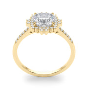 Eternal Center Cushion Diamond Engagement Ring in 10K/14K gold and platinum with certified lab-grown or natural diamonds