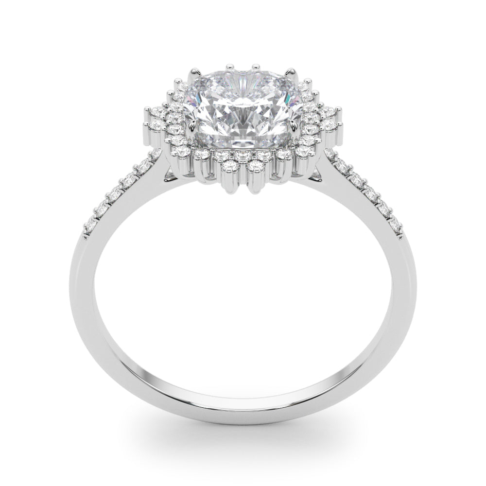 Eternal Center Cushion Diamond Engagement Ring in 10K/14K gold and platinum with certified lab-grown or natural diamonds