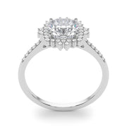 Eternal Center Cushion Diamond Engagement Ring in 10K/14K gold and platinum with certified lab-grown or natural diamonds
