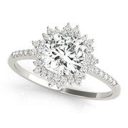 Eternal Center Cushion Diamond Engagement Ring in 10K/14K gold and platinum with certified lab-grown or natural diamonds