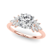 Radiant Peg Center Marquise Diamond Engagement Ring in 10K/14K gold and platinum with certified lab-grown or natural diamonds