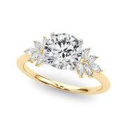 Radiant Peg Center Marquise Diamond Engagement Ring in 10K/14K gold and platinum with certified lab-grown or natural diamonds