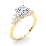 Radiant Peg Center Marquise Diamond Engagement Ring in 10K/14K gold and platinum with certified lab-grown or natural diamonds