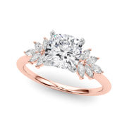Radiant Peg Center Marquise Diamond Engagement Ring in 10K/14K gold and platinum with certified lab-grown or natural diamonds