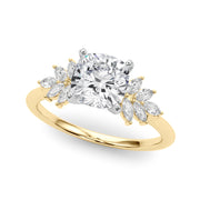Radiant Peg Center Marquise Diamond Engagement Ring in 10K/14K gold and platinum with certified lab-grown or natural diamonds