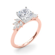 Radiant Peg Center Marquise Diamond Engagement Ring in 10K/14K gold and platinum with certified lab-grown or natural diamonds