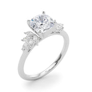 Radiant Peg Center Marquise Diamond Engagement Ring in 10K/14K gold and platinum with certified lab-grown or natural diamonds
