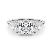 Radiant Peg Center Marquise Diamond Engagement Ring in 10K/14K gold and platinum with certified lab-grown or natural diamonds