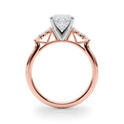 Radiant Peg Center Marquise Diamond Engagement Ring in 10K/14K gold and platinum with certified lab-grown or natural diamonds