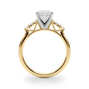 Radiant Peg Center Marquise Diamond Engagement Ring in 10K/14K gold and platinum with certified lab-grown or natural diamonds