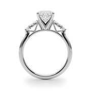 Radiant Peg Center Marquise Diamond Engagement Ring in 10K/14K gold and platinum with certified lab-grown or natural diamonds