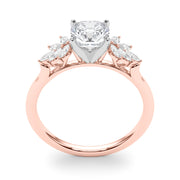 Radiant Peg Center Marquise Diamond Engagement Ring in 10K/14K gold and platinum with certified lab-grown or natural diamonds