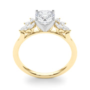 Radiant Peg Center Marquise Diamond Engagement Ring in 10K/14K gold and platinum with certified lab-grown or natural diamonds