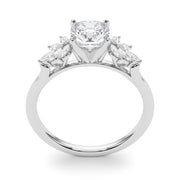Radiant Peg Center Marquise Diamond Engagement Ring in 10K/14K gold and platinum with certified lab-grown or natural diamonds