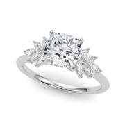 Radiant Peg Center Marquise Diamond Engagement Ring in 10K/14K gold and platinum with certified lab-grown or natural diamonds