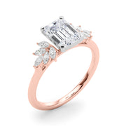 Radiant Peg Center Marquise Diamond Engagement Ring in 10K/14K gold and platinum with certified lab-grown or natural diamonds