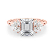 Radiant Peg Center Marquise Diamond Engagement Ring in 10K/14K gold and platinum with certified lab-grown or natural diamonds