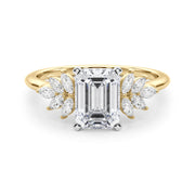 Radiant Peg Center Marquise Diamond Engagement Ring in 10K/14K gold and platinum with certified lab-grown or natural diamonds