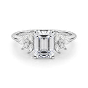 Radiant Peg Center Marquise Diamond Engagement Ring in 10K/14K gold and platinum with certified lab-grown or natural diamonds