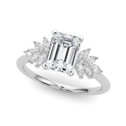 Radiant Peg Center Marquise Diamond Engagement Ring in 10K/14K gold and platinum with certified lab-grown or natural diamonds
