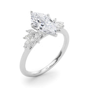 Radiant Peg Center Marquise Diamond Engagement Ring in 10K/14K gold and platinum with certified lab-grown or natural diamonds