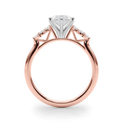 Radiant Peg Center Marquise Diamond Engagement Ring in 10K/14K gold and platinum with certified lab-grown or natural diamonds