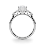 Radiant Peg Center Marquise Diamond Engagement Ring in 10K/14K gold and platinum with certified lab-grown or natural diamonds