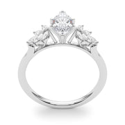 Radiant Peg Center Marquise Diamond Engagement Ring in 10K/14K gold and platinum with certified lab-grown or natural diamonds