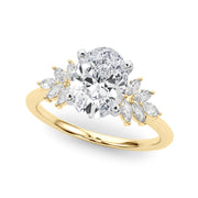 Radiant Peg Center Marquise Diamond Engagement Ring in 10K/14K gold and platinum with certified lab-grown or natural diamonds
