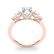 Radiant Peg Center Marquise Diamond Engagement Ring in 10K/14K gold and platinum with certified lab-grown or natural diamonds