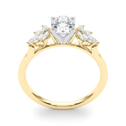 Radiant Peg Center Marquise Diamond Engagement Ring in 10K/14K gold and platinum with certified lab-grown or natural diamonds