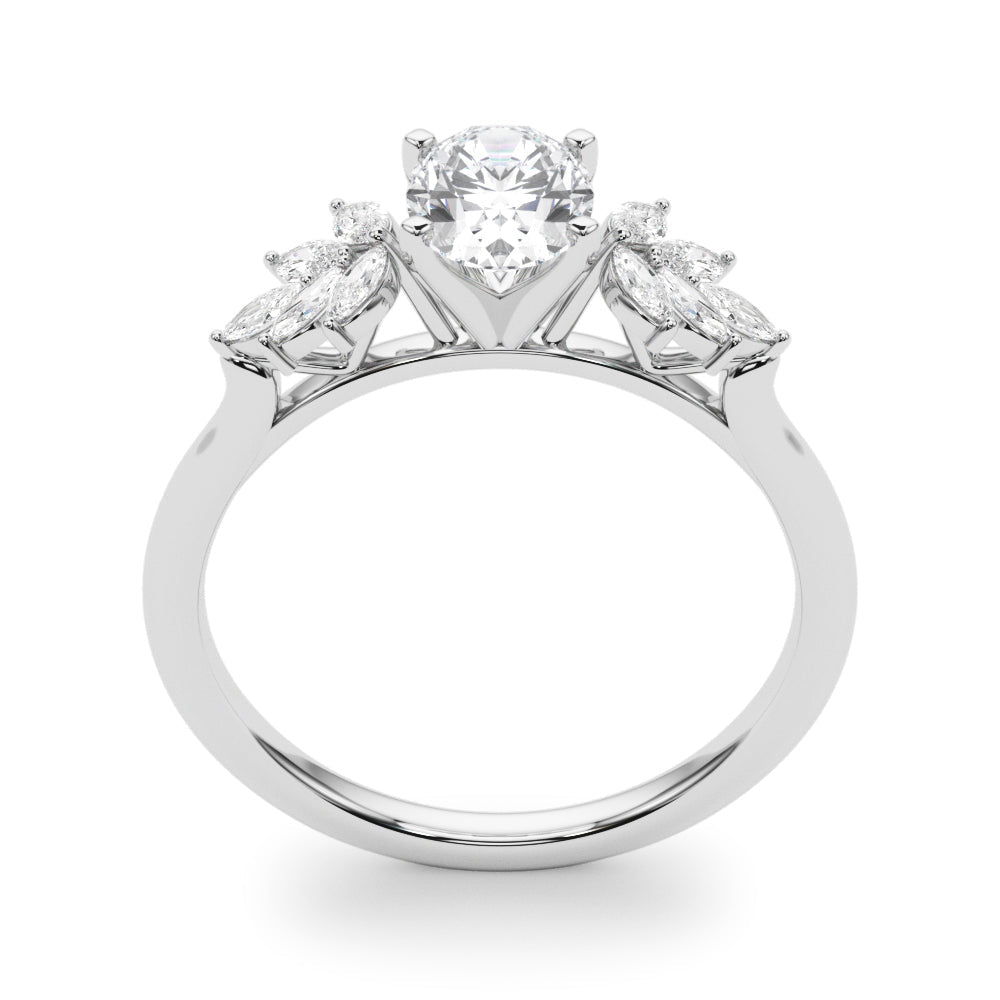 Radiant Peg Center Marquise Diamond Engagement Ring in 10K/14K gold and platinum with certified lab-grown or natural diamonds