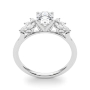 Radiant Peg Center Marquise Diamond Engagement Ring in 10K/14K gold and platinum with certified lab-grown or natural diamonds