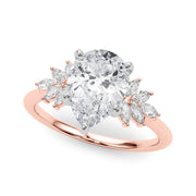 Radiant Peg Center Marquise Diamond Engagement Ring in 10K/14K gold and platinum with certified lab-grown or natural diamonds